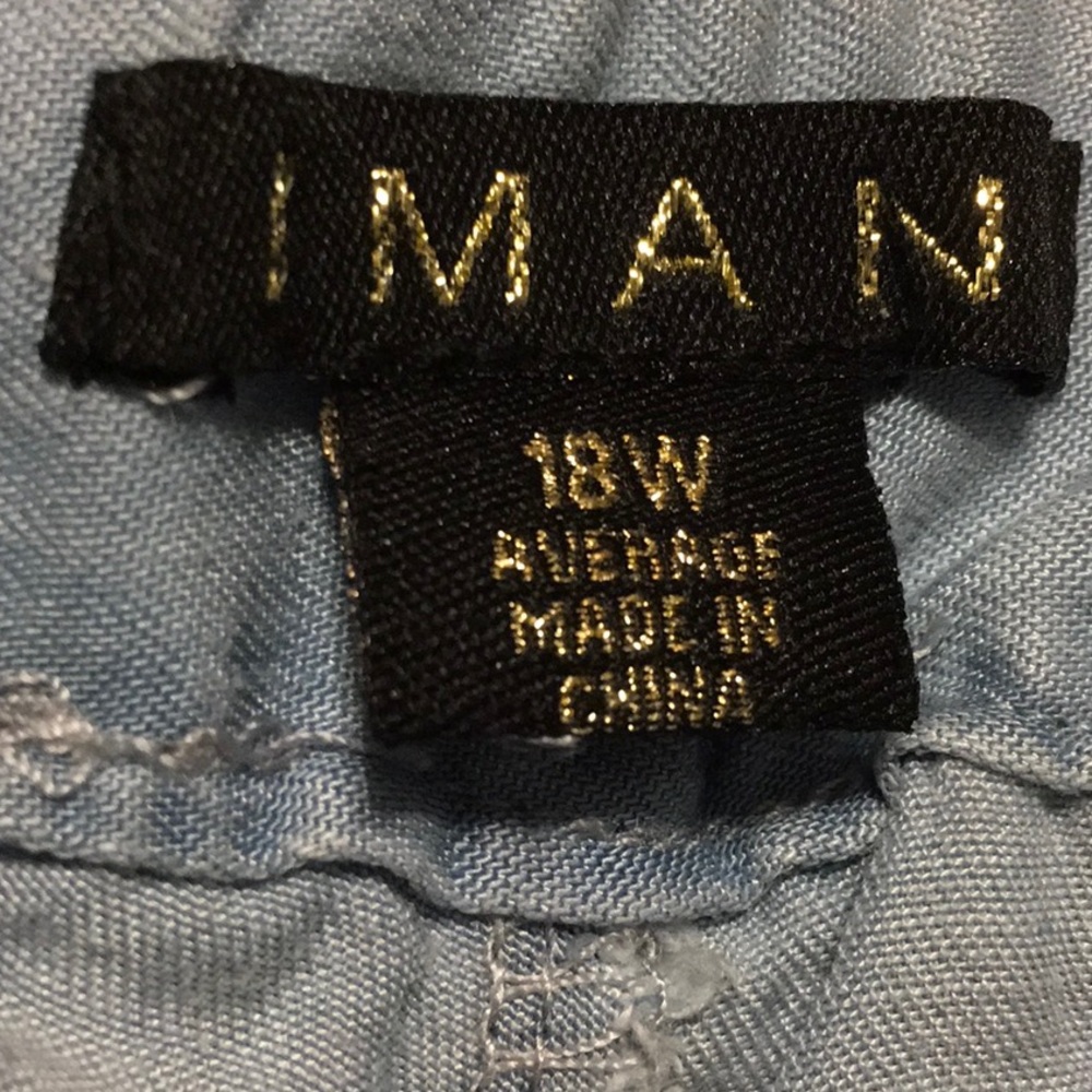 IMAN, 1X regular length, lightweight,pants, Straight leg. Faux pockets front - Picture 2 of 5